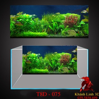 Tranh 3D Bể Cá Cảnh Mẫu Thủy Sinh - Tranh Bể Cá Sẵn Keo Dán- Tặng Kèm Bộ Dụng Cụ Dán