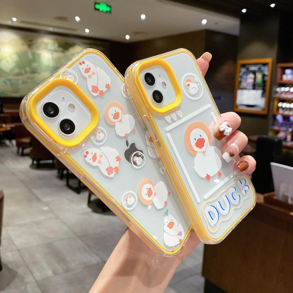 Ốp điện thoại họa tiết vịt 3 trong 1 dễ thương cho IPhone 13promax 12 11 7Plus X Xs Max XR
