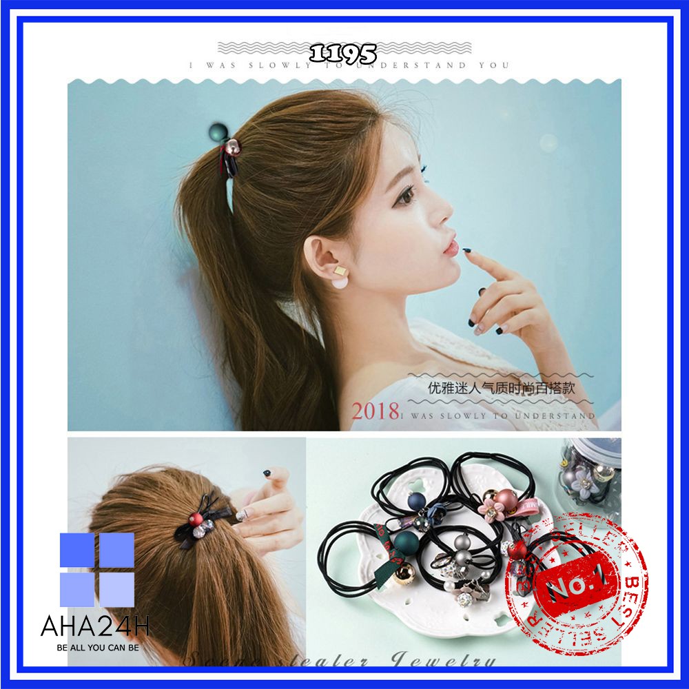 SET 6 BUỘC TÓC TRÒN ĐÍNH CHÂU SÀNH ĐIỆU AH1195