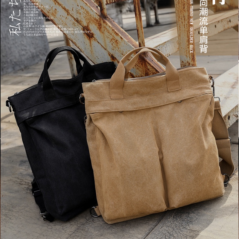 Túi vải canvas công sở mang được 3 kiểu