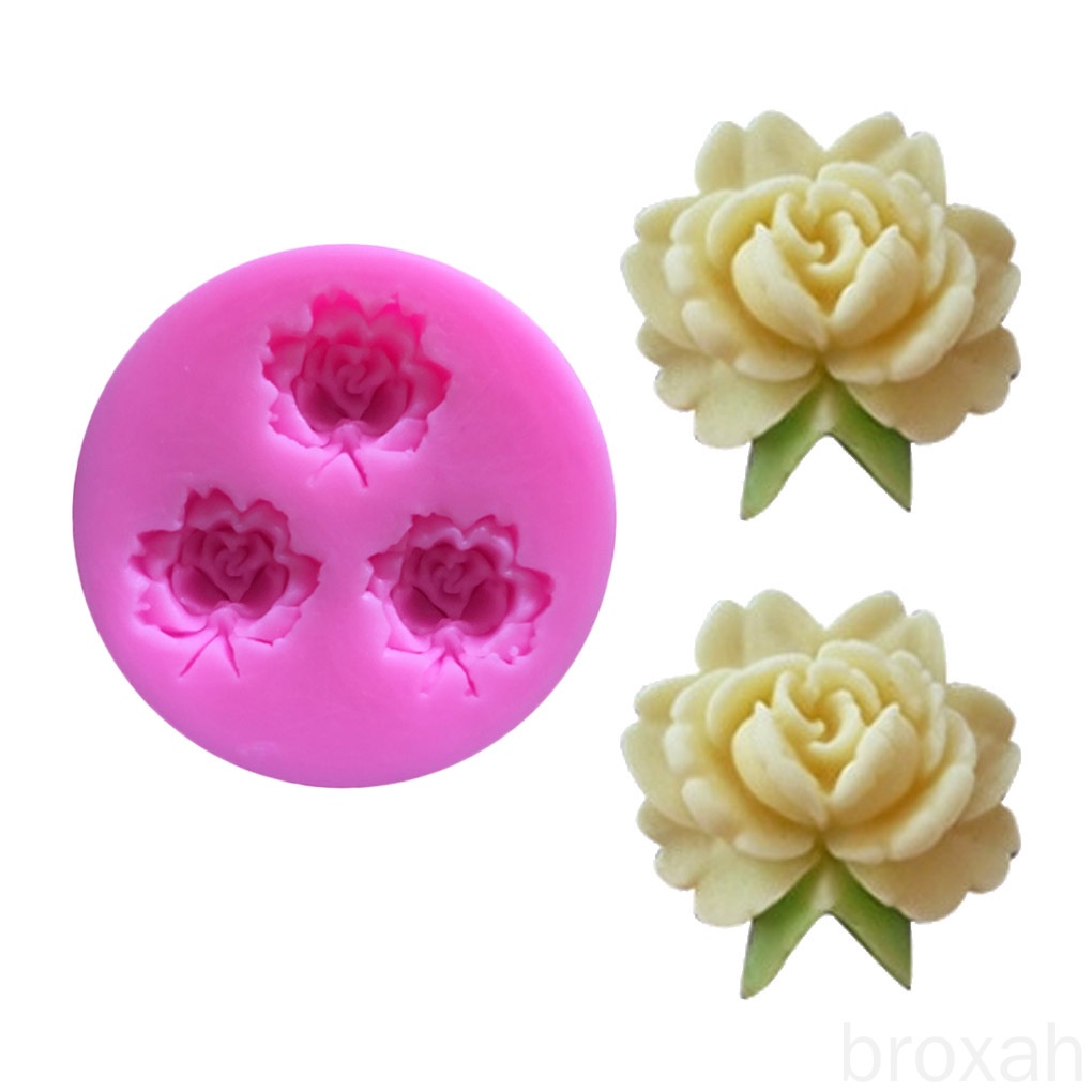 Khuôn silicone tạo hình hoa hồng 3D làm xà phòng