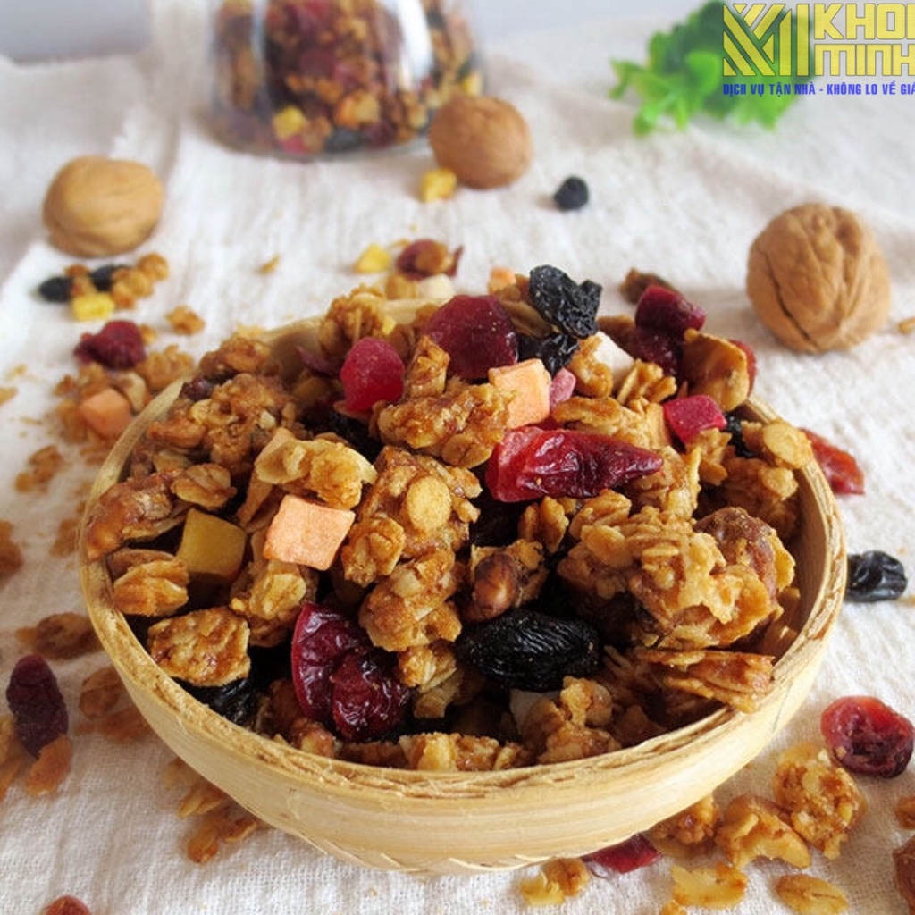 Ngũ Cốc Granola Hộp 500Gram 100% Hạt -  Hạt Dinh Dưỡng Mix 500Gr Ngon Ngậy Tốt Cho Sức Khỏe, Người Ăn Kiêng, Bà Bầu