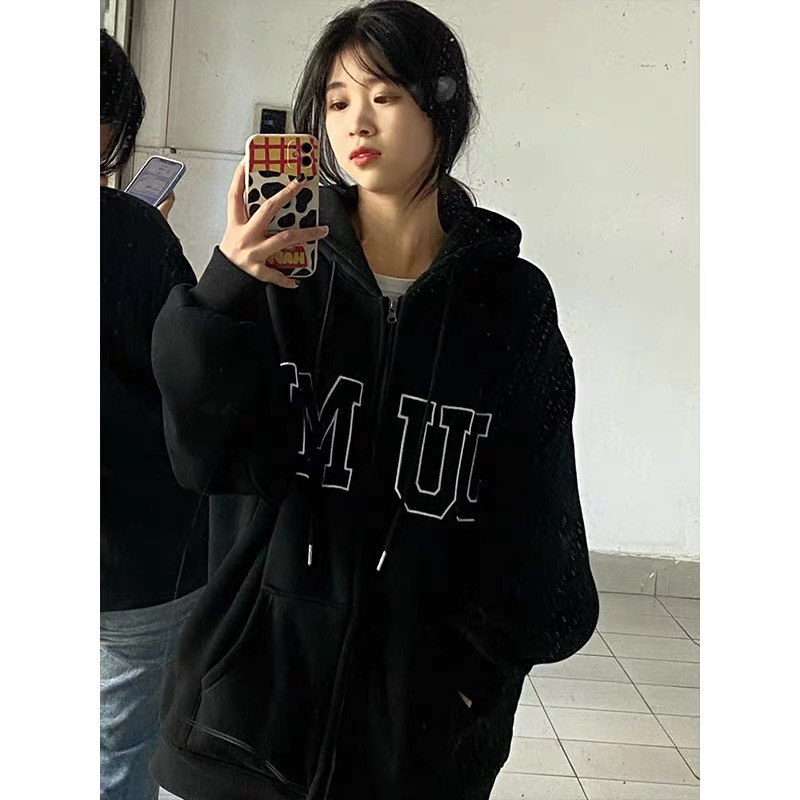 Áo khoác hoodie zip nữ dày dặn form rộng chất nỉ bông mũ 2 lớp 2022, hoodie zip nữ màu hồng