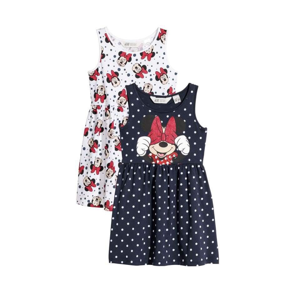 Váy bé gái HM xinh xắn chất cotton mềm mịn có in hình ngựa pony chuột mickey size 2-10 tuổi