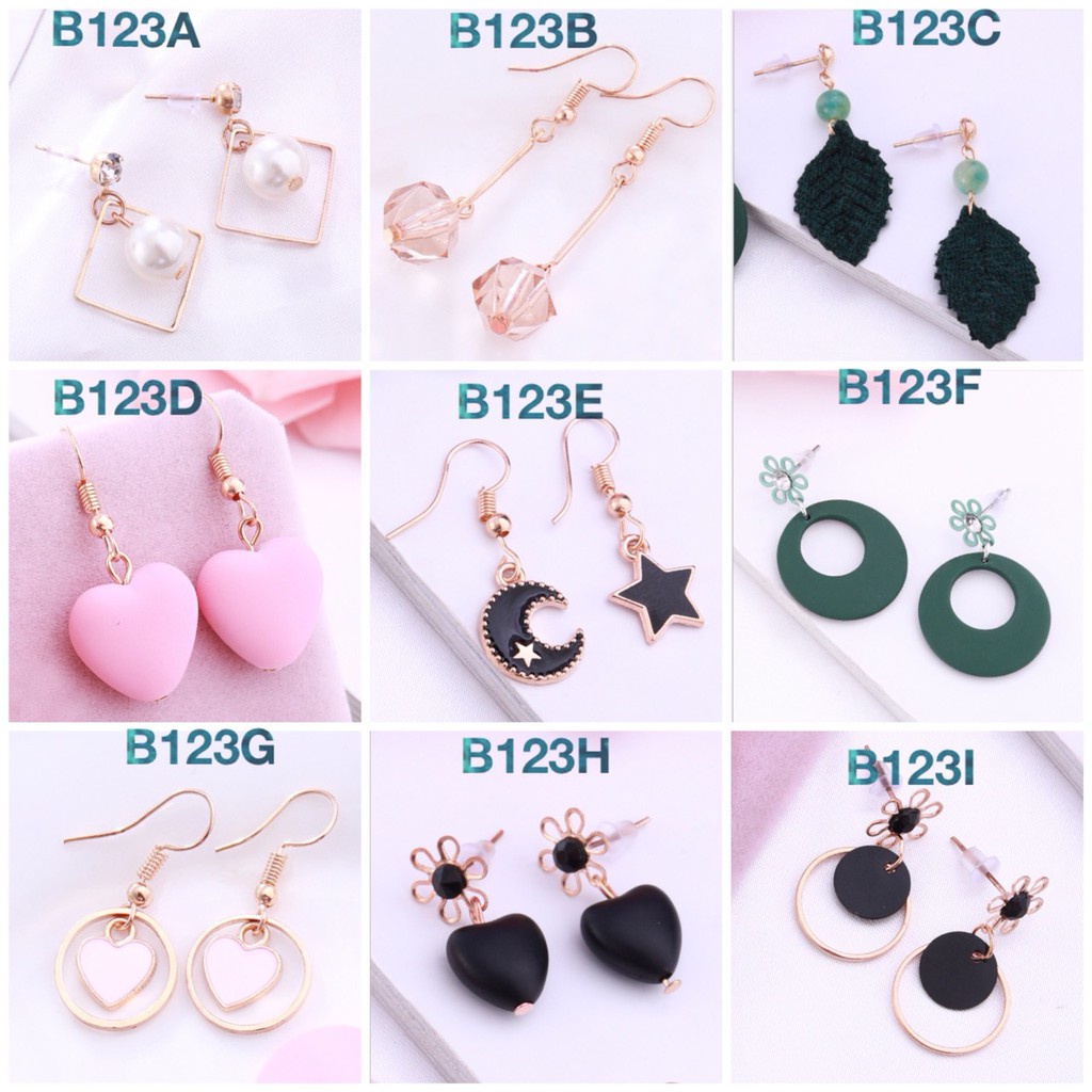 BỘ SƯU TẬP B123 BÔNG TAI HÈ 2019 HOT TREND HÀN QUỐC