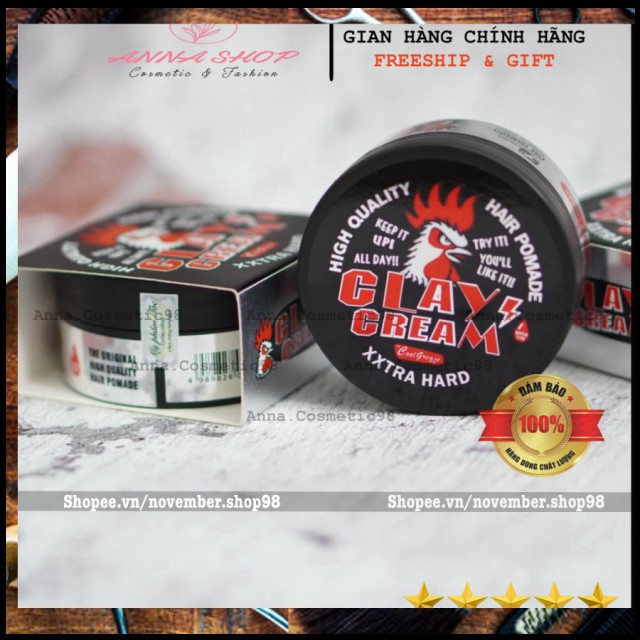 [FullBox-Tem] Sáp Vuốt Tóc Nam Chính Hãng ClayCream U.S.A siêu giữ nếp + dưỡng ẩm| keo &amp; wax chính hãng | november