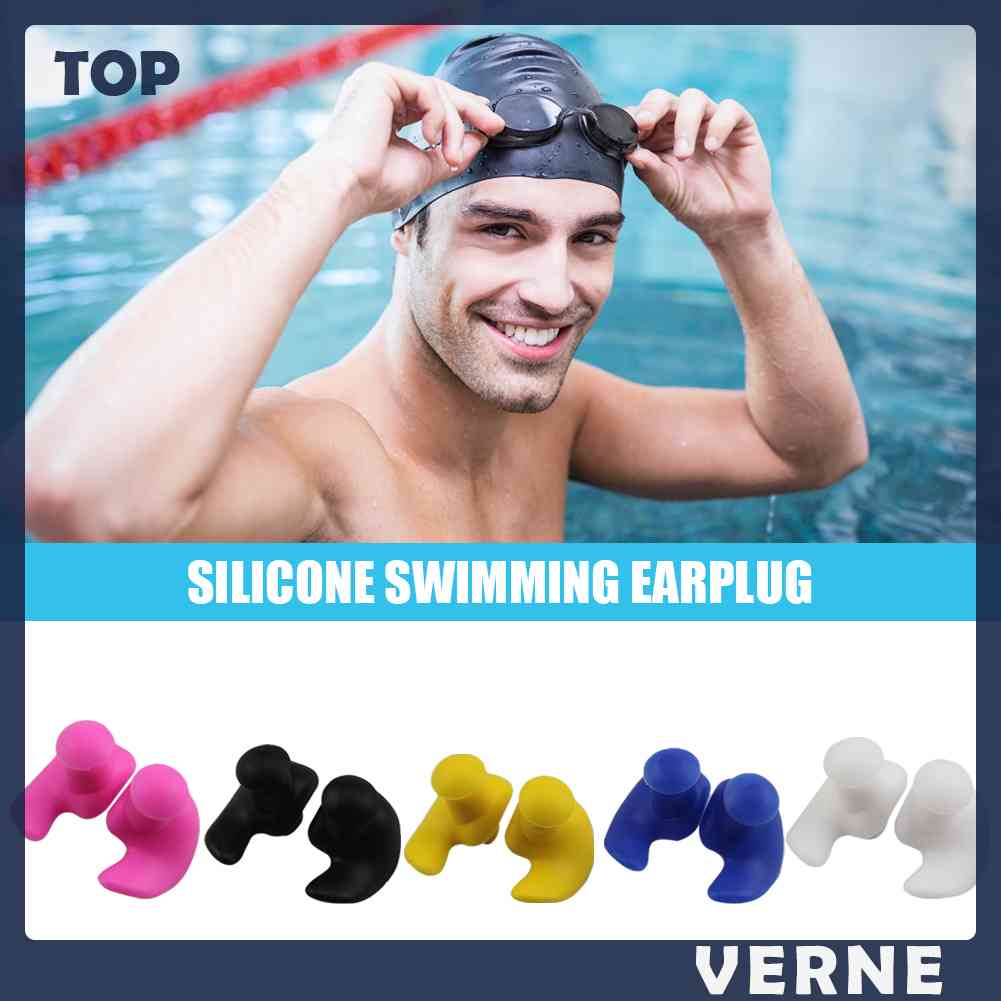 1 Cặp Nút Bịt Tai Bằng Silicone Chống Thấm Nước Tiện Dụng Khi Đi Bơi