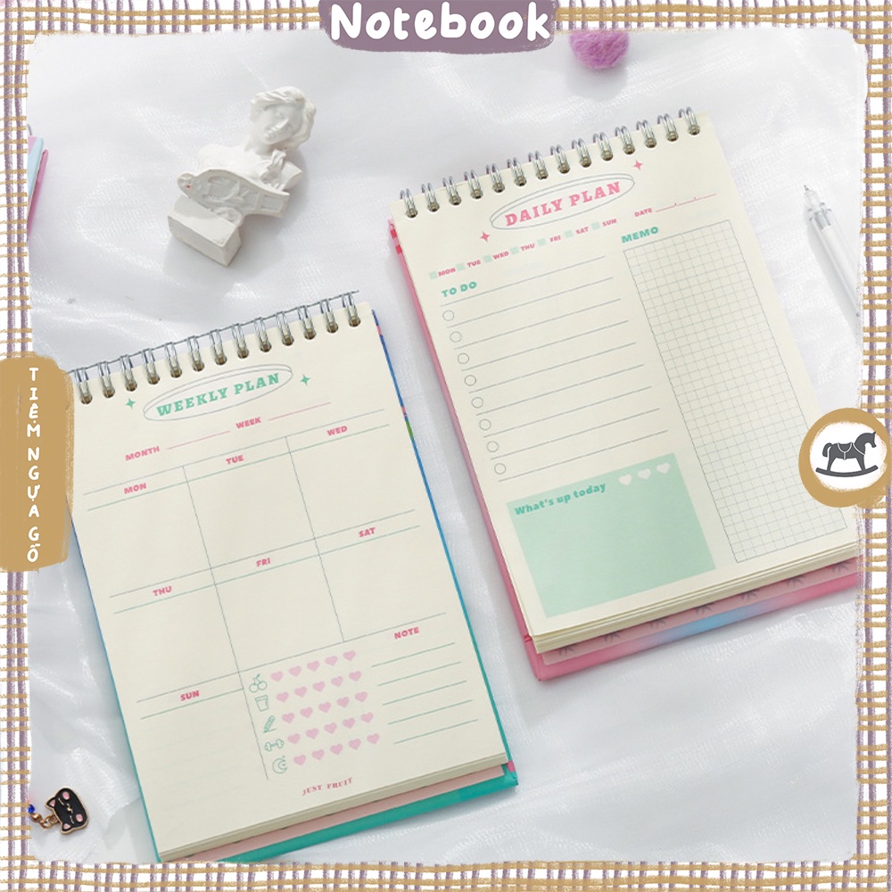 Sổ Kế Hoạch Planner 120 Trang Macaron Lên Kế Hoạch Ngày, Tuần/ Daily Planner, Weekly Planner - Tiệm Ngựa Gỗ
