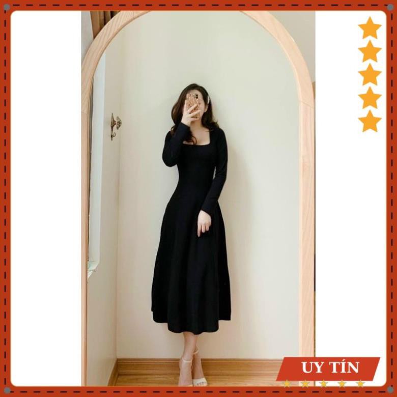 Đầm cổ vuông thun dài tay Eva_home_fashion | BigBuy360 - bigbuy360.vn