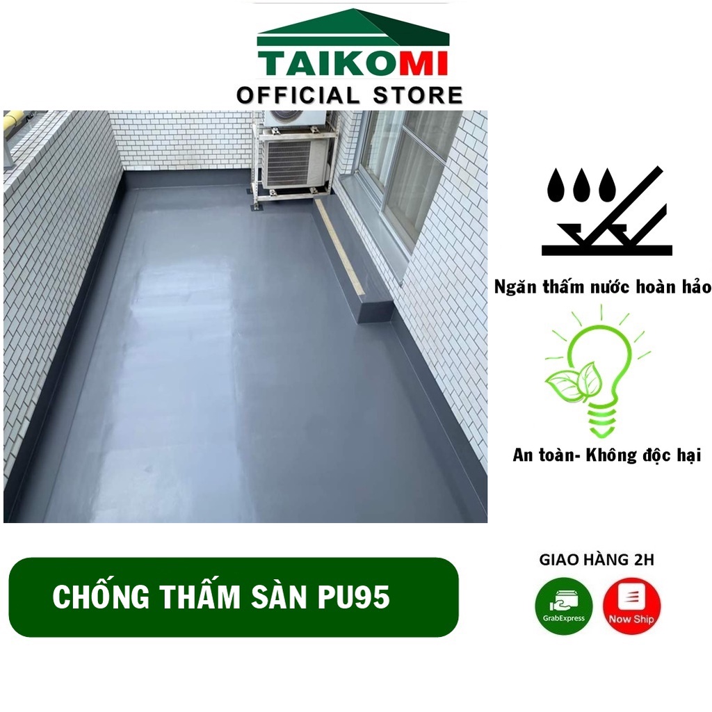 Keo Chống Thấm 1 Thành Phần TK-PU95 Taikomi 5kg - Ngăn thấm nước cho bề mặt bê tông, xi măng cát. Phân Phối Chính Hãng