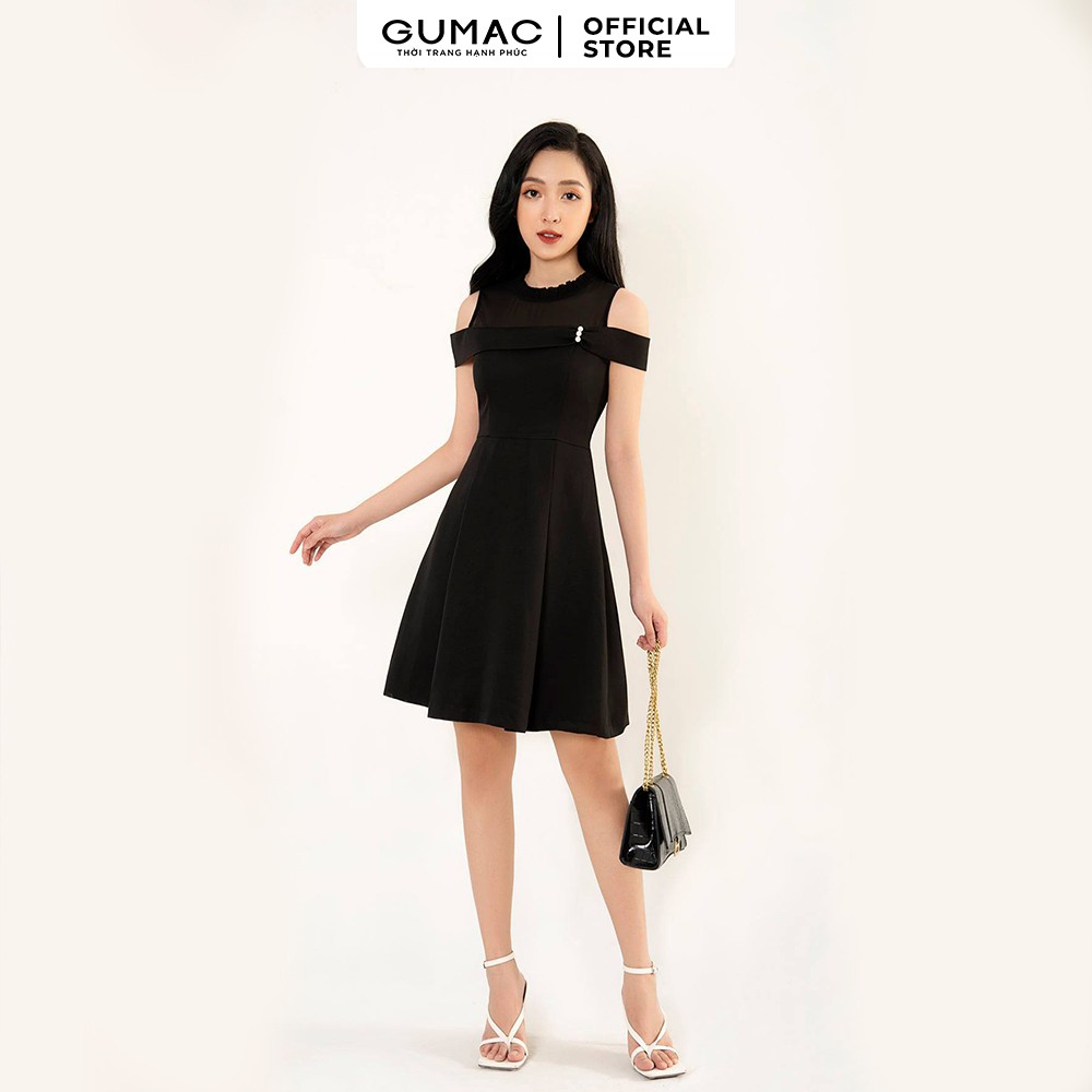 [Mã MABR07062 giảm 8% tối đa 50K đơn từ 249K] Đầm hở vai đính hạt GUMAC DB3261 | BigBuy360 - bigbuy360.vn
