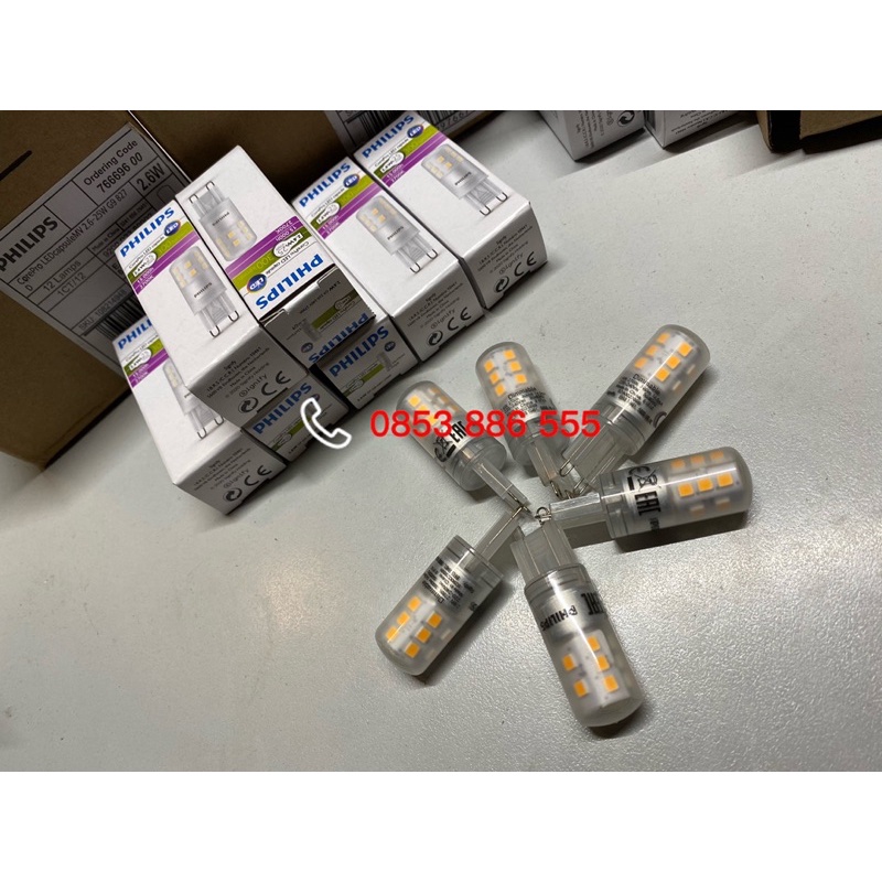 Bóng đèn LED G9 2.6W Philips, CorePro LEDcapsuleMV 2.6-25W G9 827 D, SIÊU SÁNG, CHÍNH HÃNG