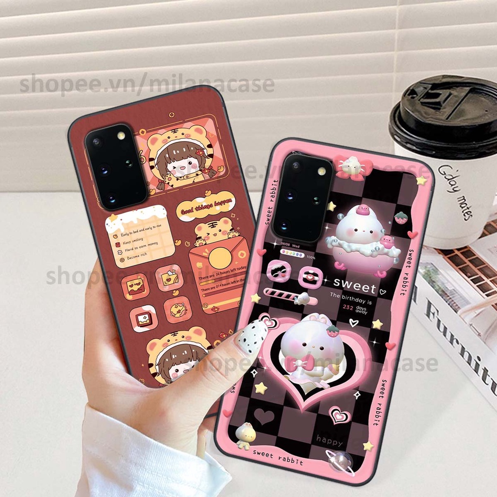 Ốp Samsung S20 / S20 Plus / S20+ hình đồng hồ icon gấu mèo cute cực dễ thương ngộ nghĩnh