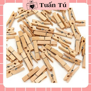 Set kẹp gỗ treo ảnh trang trí tặng kèm dây