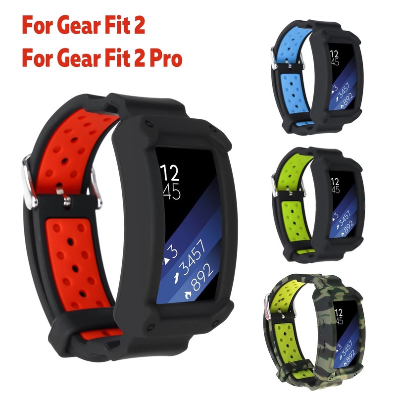 Dây Đeo Cao Su + Vỏ Bảo Vệ Cho Đồng Hồ Thông Minh Samsung Galaxy Watch Gear Fit2 Fit 2 Pro R360 R365