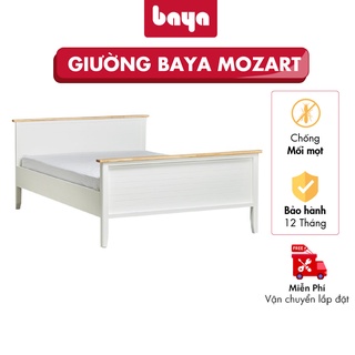 Giường ngủ đơn baya mozart phong cách hiện đại, tối giản mà sang trọng, chất liệu gỗ cao su bền chắc 1m2 2000100