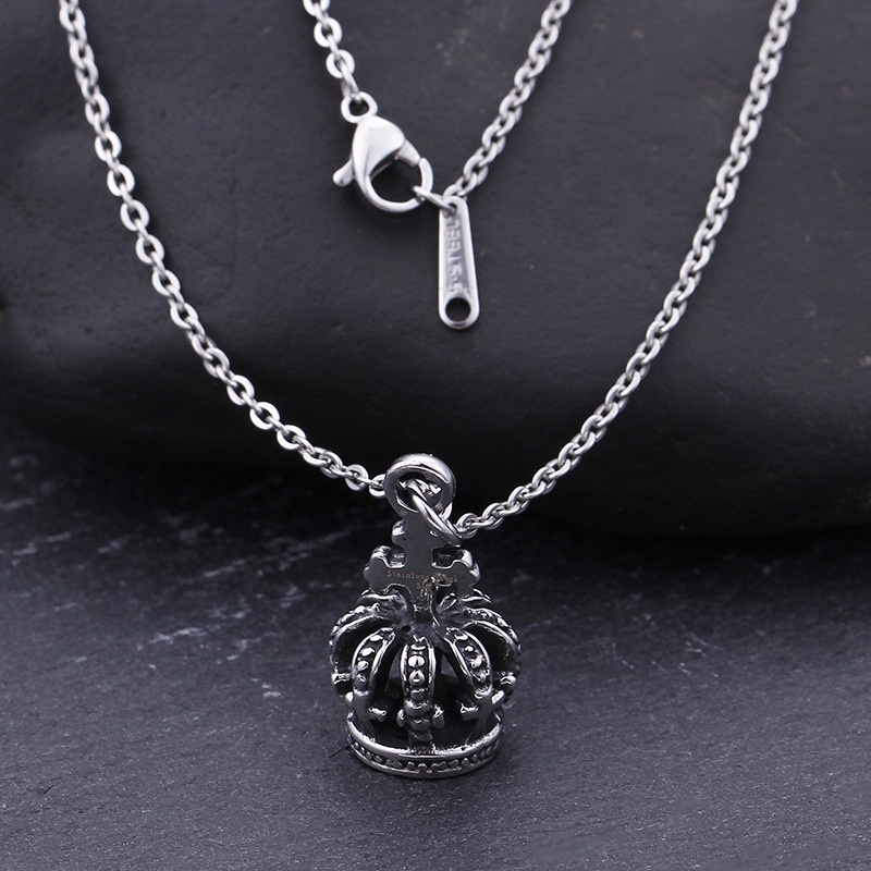 Dây chuyền titan unisex mặt vương miện không gỉ UN2202