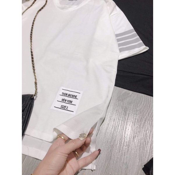 Áo thun cổ tròn tay lỡ vạch tay xẻ gấu TC12