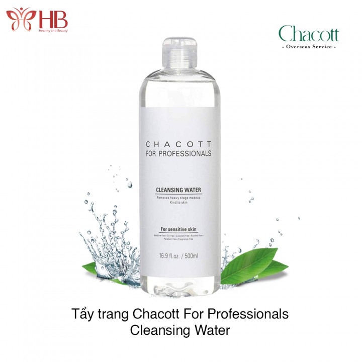 Nước tẩy trang Chacott for Professionals Cleansing Water Nhật Bản 500ml mẫu mới