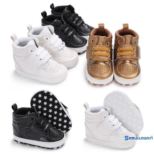 Giày sneaker da PU siêu mềm chống trượt tiện dụng cho bé tập đi