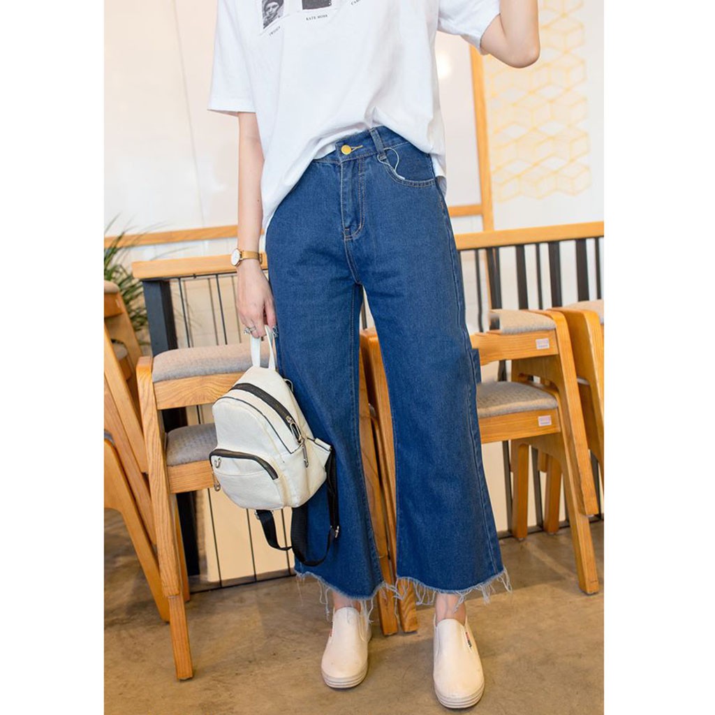 Quần Bò Ống Suông Rộng - Quần Jeans Nữ - Tashop 50