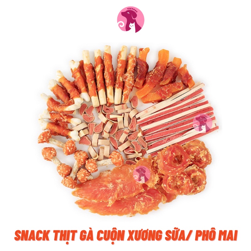 Thức ăn cho chó mèo - TAOTAOPETS  Snack thưởng cho chó mèo - Snack Cho Thú Cưng (Full vị bò, gà, sữa, phô mai,...)