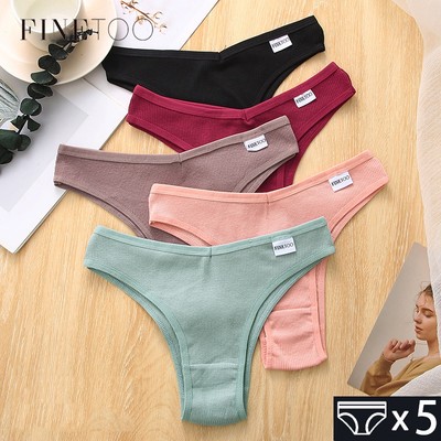 Set 5 quần lót FINETOO chất vải cotton lưng cao thoải mái thời trang cho nữ