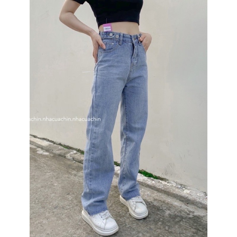 Quần jean cúc viền lưng