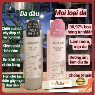 Nước Hoa Hồng Mamonde Hàn Quốc [ Hoa hồng - Diếp Cá] [ Hàng Chính Hãng ]
