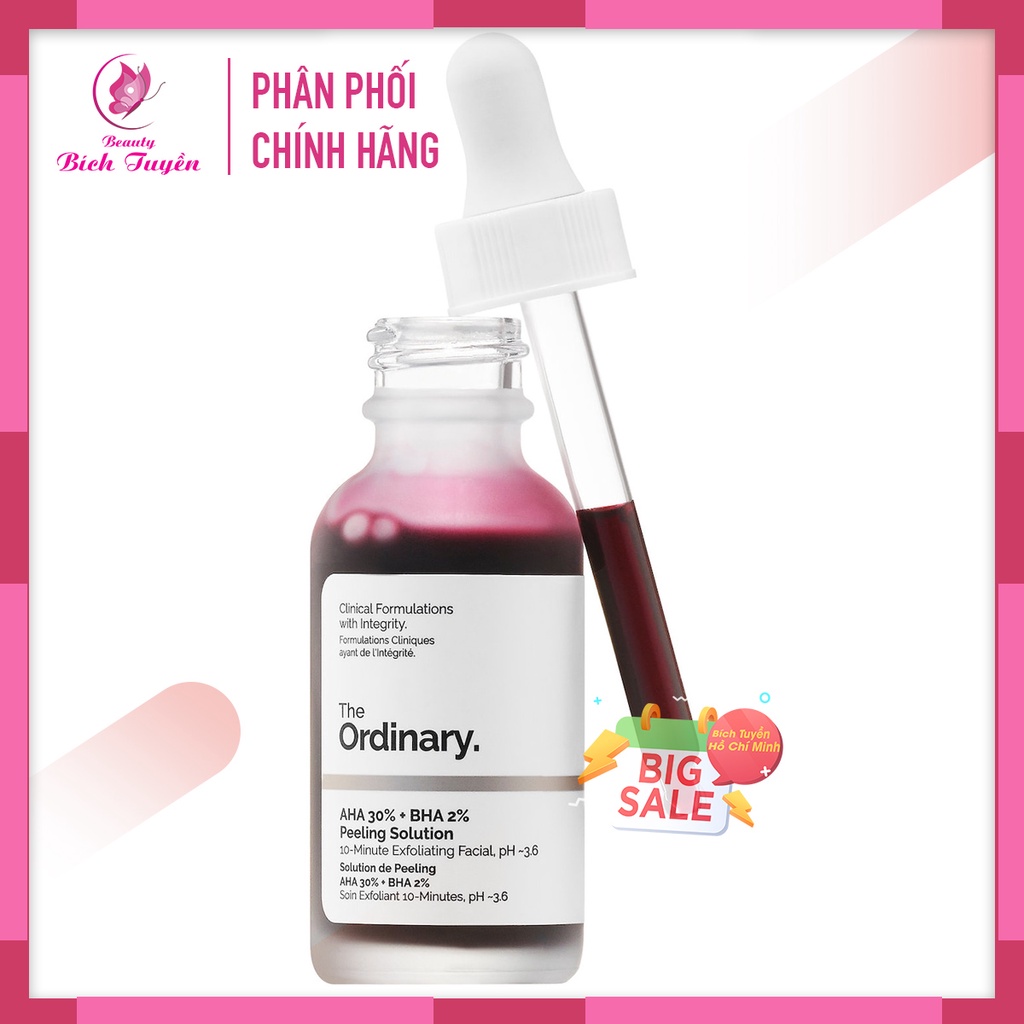 THE ORDINARY Serum tẩy tế bào chết, cải thiện mụn The Ordinary AHA 30% BHA 2% Peeling Solution 30ml BT Cosmetic