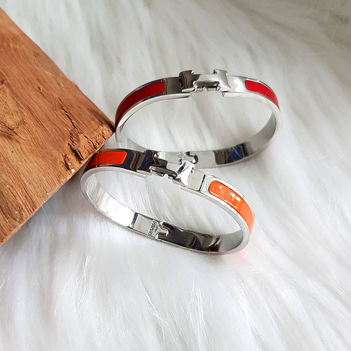 Vòng tay nữ, vòng tay nam khóa chữ H bảng 8mm.
