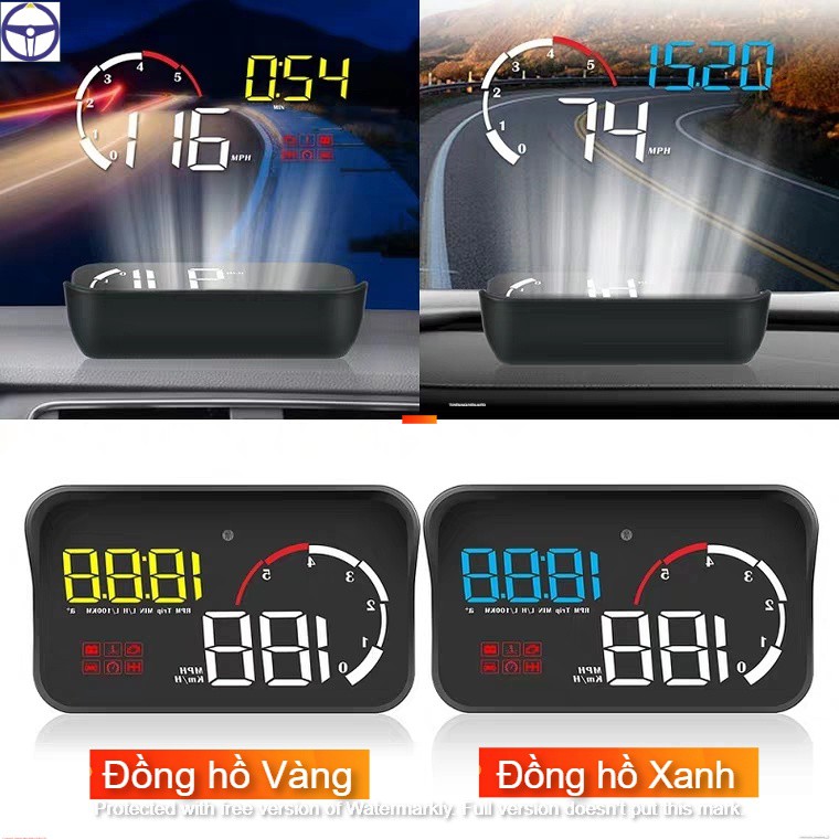 HUD M10 hiển thị tốc độ vòng tua máy đồng hồ và cảnh báo tốc độ ô tô xe hơi cắm cổng OBD2