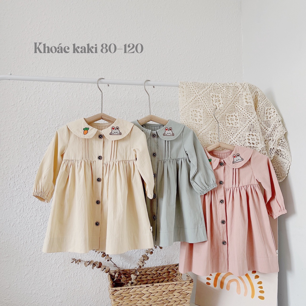 Áo khoác kaki dáng váy cho bé gái 1-5 tuổi (Mã 025)