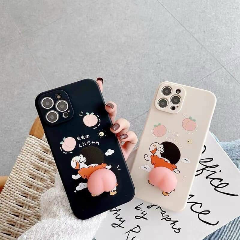 Full mã Iphone 6 đến 11 | 12 Pro max - Ốp Điện Thoại Silicon Hình Cậu Bé Bút Chì Shin Mochi Ngộ Nghĩnh Squishy