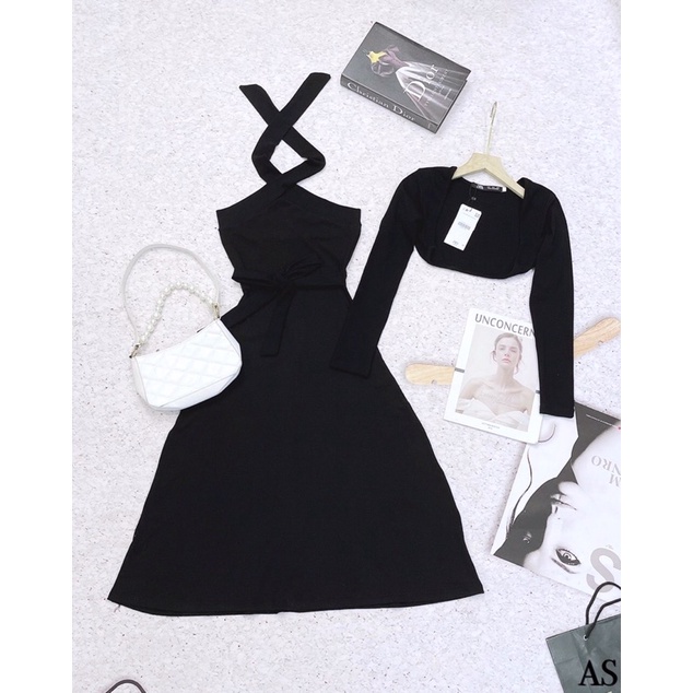 ⚡️Set váy yếm dài phối cadigan 3 màu Thời trang công sở CAMILLA