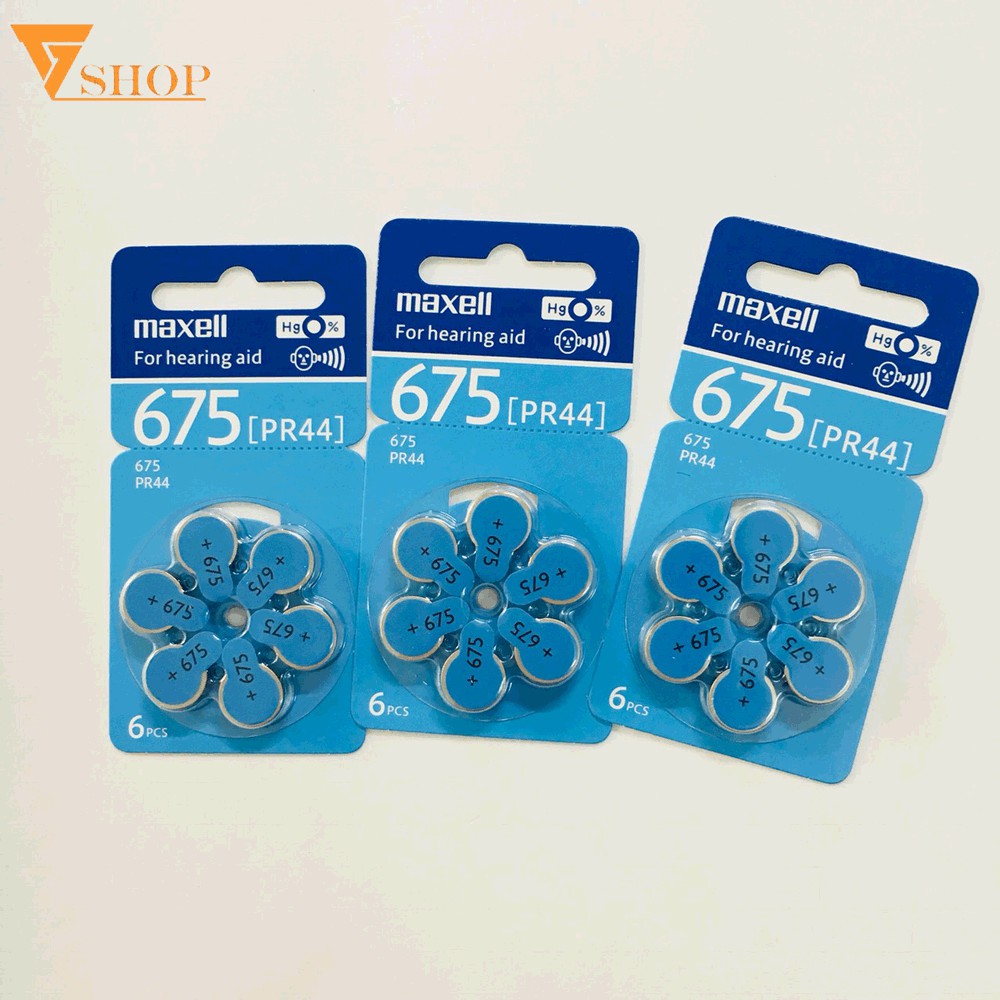 Pin máy trợ thính 1.45V MAXELL 675  nhập khẩu Đức vỉ 6 viên