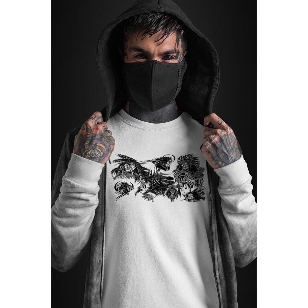 Áo thun Nam in hình Hình xăm các loại ác quỷ trắng đen kinh dị - Cotton Thun Phong Cách Cá Tính - Cực Chất Và Đẹp