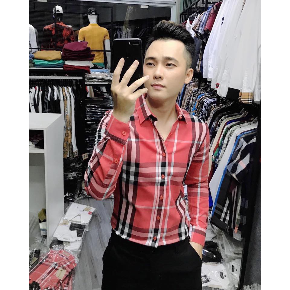 Áo Sơ Mi Nam Dài Tay Họa Tiết Caro 1 Cao Cấp, Áo Sơ Mi Vải Lụa Dáng Ôm Form Body, T-man | BigBuy360 - bigbuy360.vn