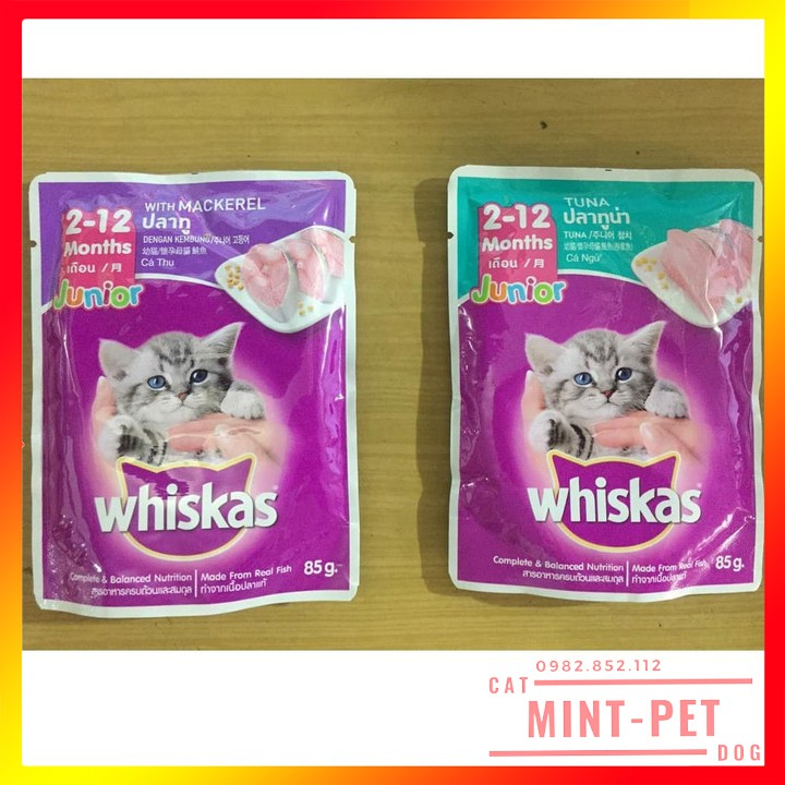 Pate Whiskas Cho Mèo Con Vị Cá Ngừ Túi 85g Giá Rẻ