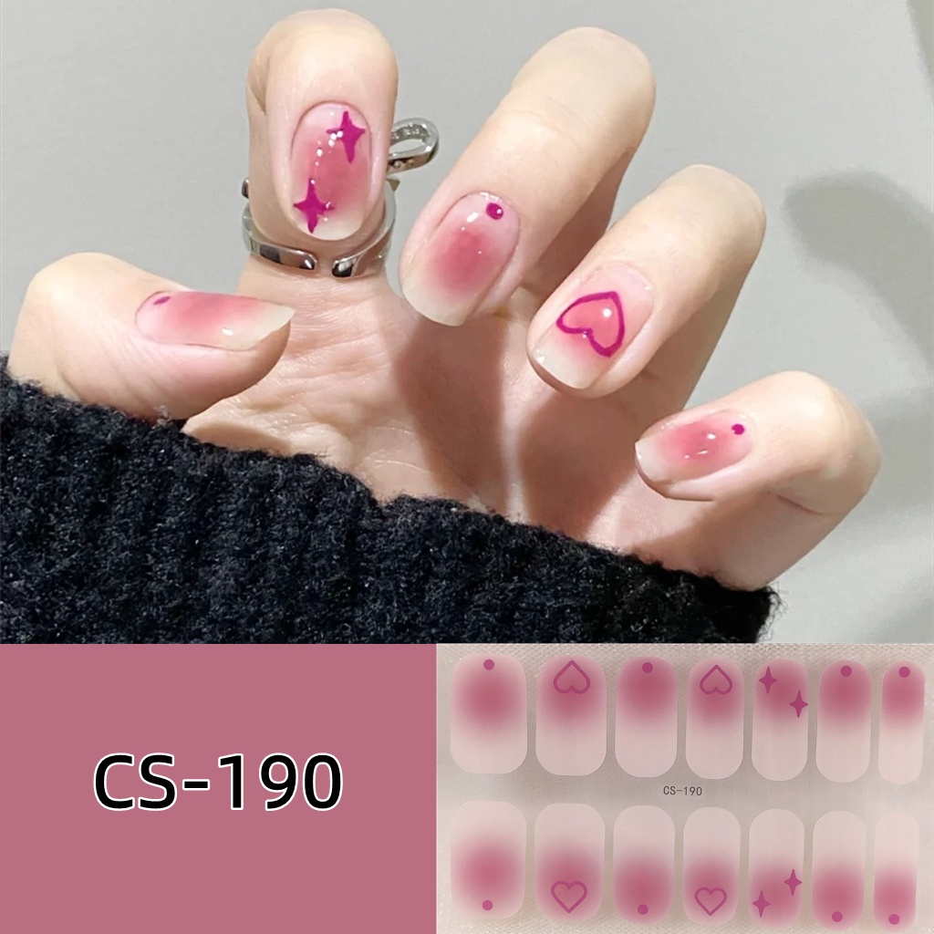 Bộ 14 Miếng Dán Móng Tay Không Độc Hại Chống Nước Họa Tiết Hoạt Hình Dễ Thương Cho Nữ