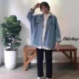 Áo khoác jean xanh nhạt unisex