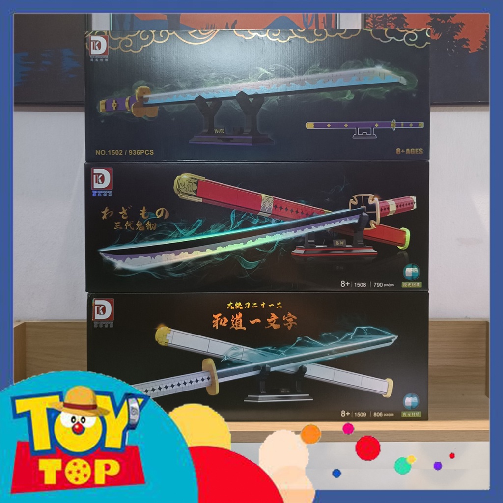 Đồ chơi lắp ráp mô hình kiếm bằng nhựa của Zoro tam kiếm trong One Piece đảo hải tặc xếp hình DK1502 1508 1509