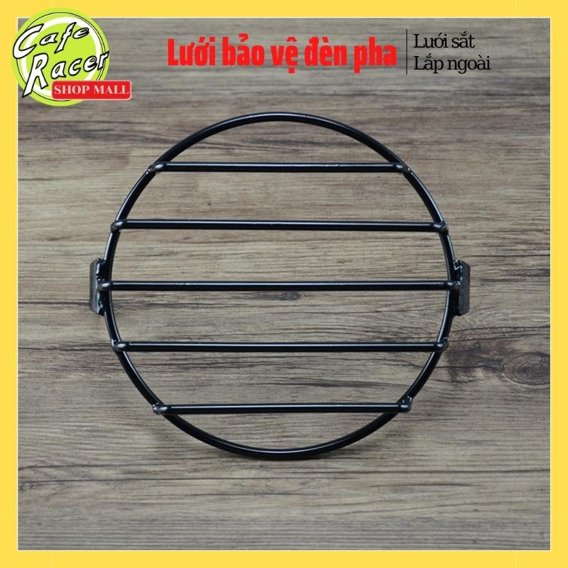 Khung lưới sắt bảo vệ đầu đèn pha xe máy phù hợp gáo tròn 6-7 icnh cho các dòng xe độ và PKL