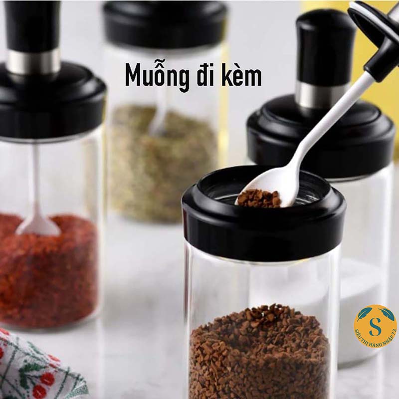 Hũ Đựng Gia Vị , Lọ Đựng Gia Vị Kèm Thìa Cao Cấp [ HỦ GIA VỊ ]