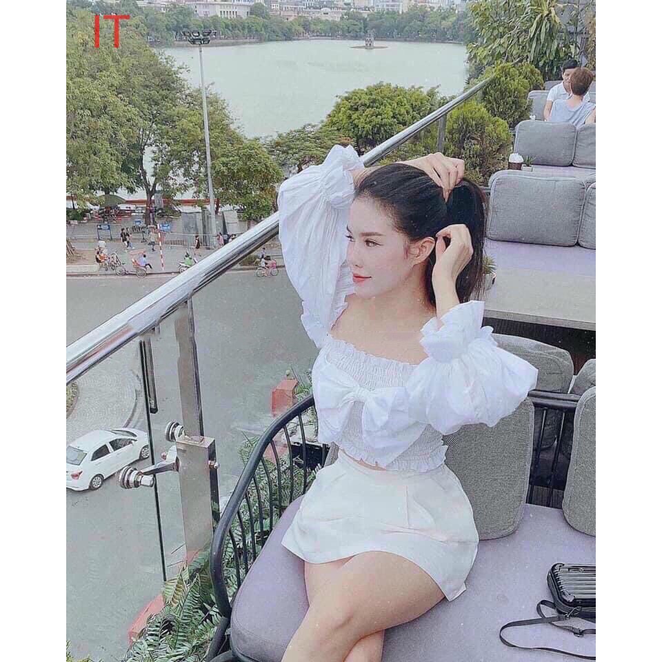 ÁO BẸT VAI NƠ TO TAY PHỒNG XINH GB219203