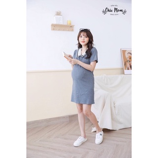 VÁY BẦU COTTON, LÁ CỔ TRẮNG