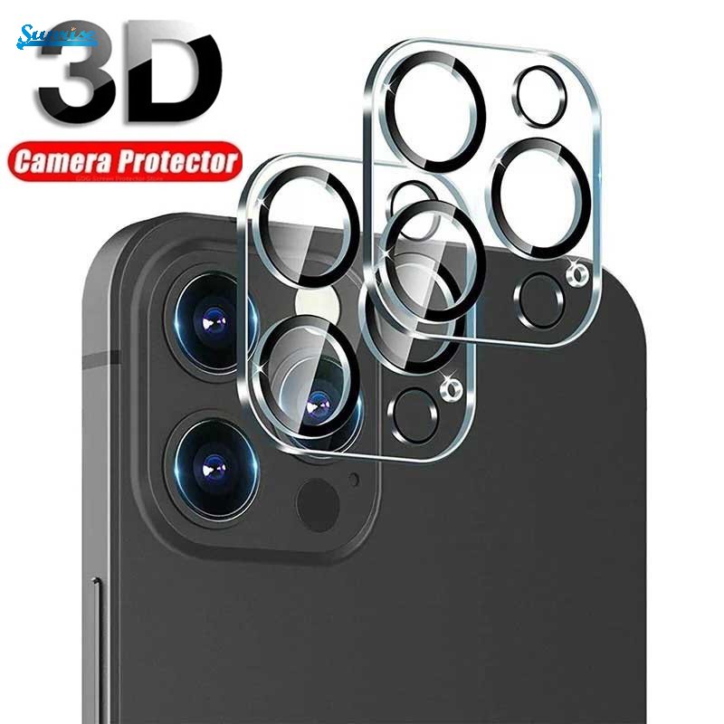 Kính Cường Lực 9H Hình Tròn 3D Màu Đen Bảo Vệ Ống Kính Máy Ảnh Sau Chống Trầy Cho iPhone14 / 14 Plus / 14 Pro / 14 Pro Max