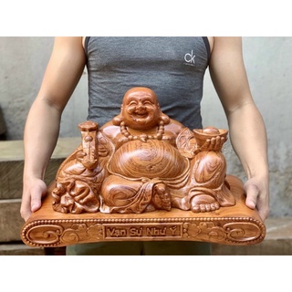 Di lặc ngồi gỗ hương kt 50x25x26 to nặng