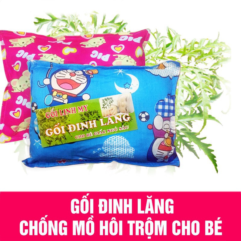 Gối lá đinh lăng cho bé chống mồ hôi trộm, ngăn giật mình