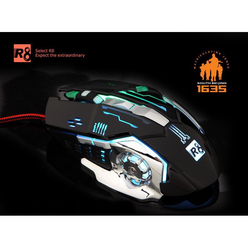 Chuột / MOUSE R8- 7D- 1635 LED- GAME  Giá Rẻ WiLdShop88 ( Màu Ngẫu Nhiên )